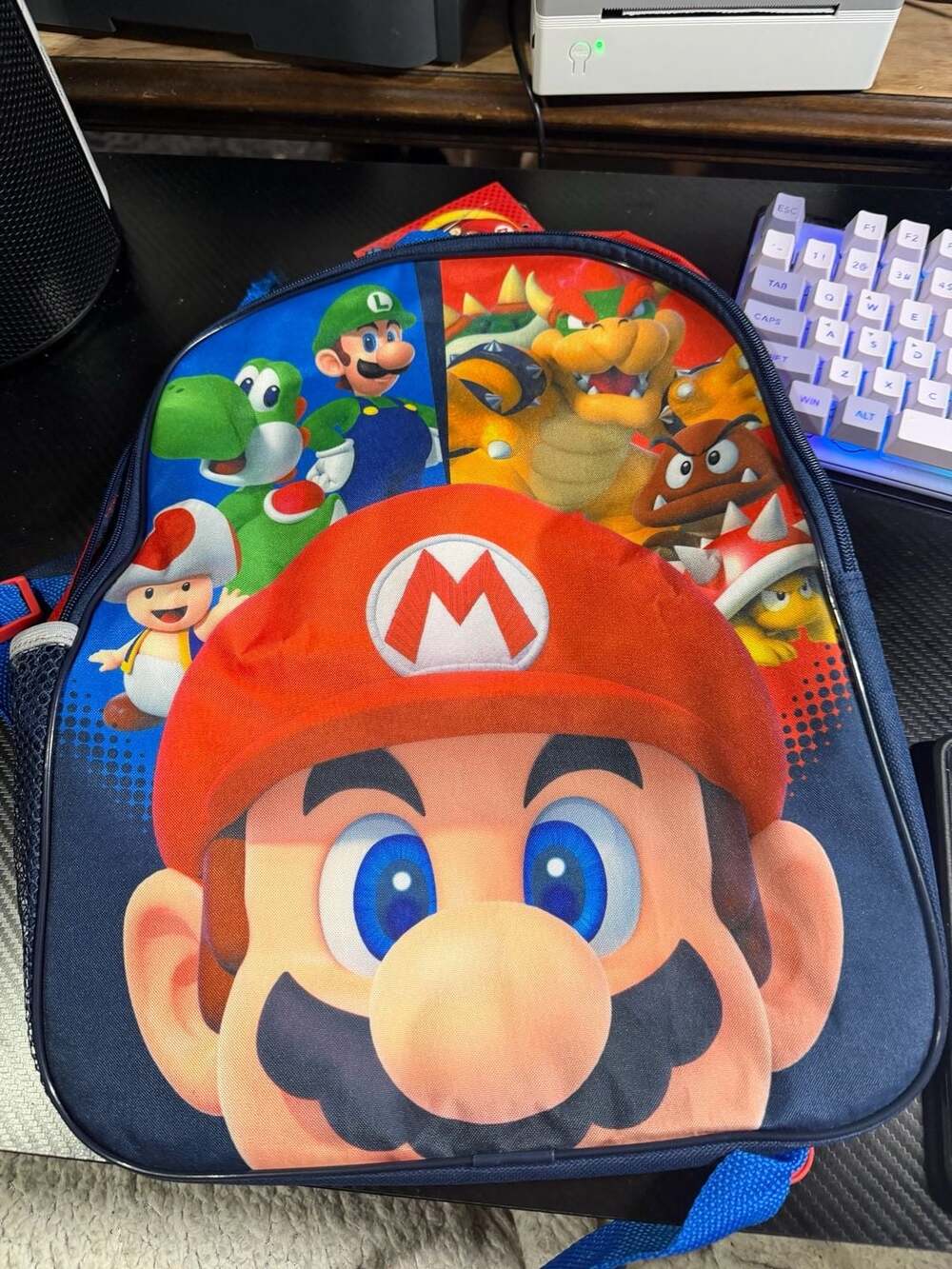 Super Mario Character Print Kids Backpack